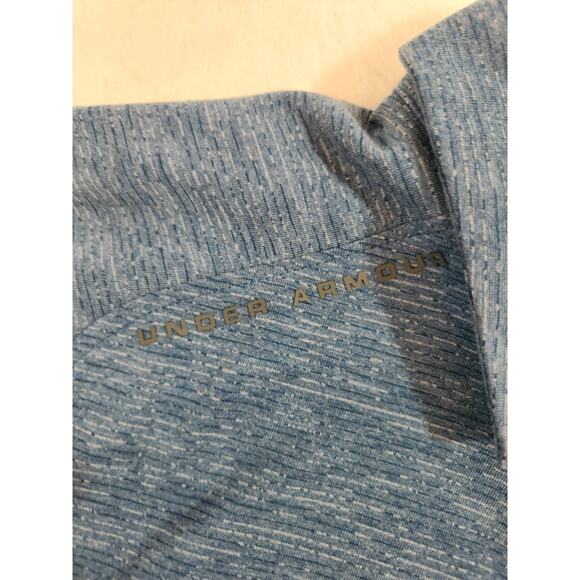 Under Armour Polo Shirt Mens Small Blue Short Sleeve Golf Athleisure Preppy - Picture 5 of 12